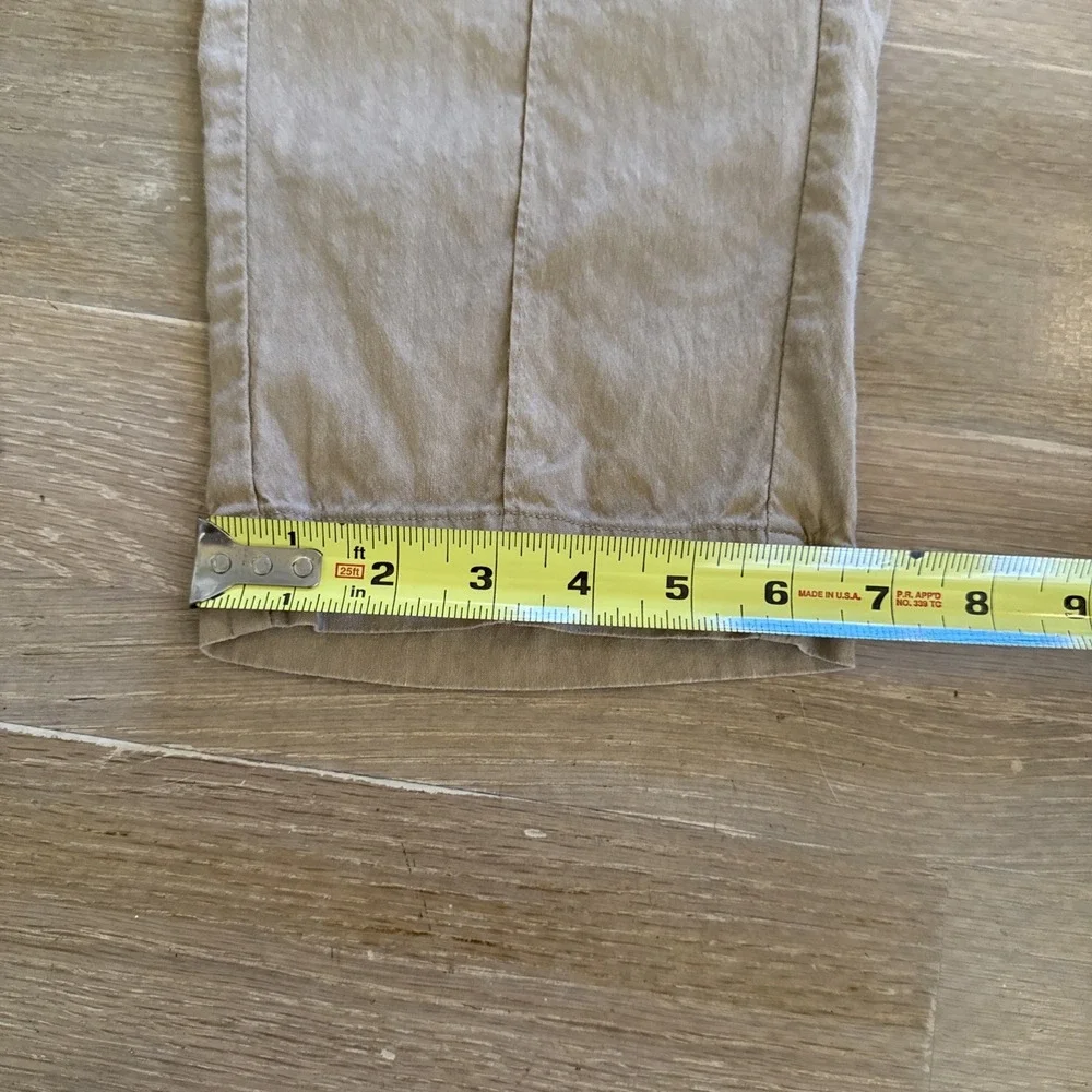 Babaton Aritzia Errol Linen Khaki Pants‎ Relaxed Fit Tapered Leg Women M Tan